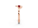 Rose gold Five-Stone Round Ruby Crossover Band with Prong Setting_20