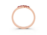 Rose gold Five-Stone Round Ruby Crossover Band with Prong Setting_21