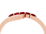 Rose gold Five-Stone Round Ruby Crossover Band with Prong Setting_22