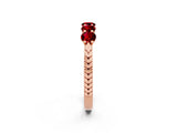 Rose gold Five-Stone Round Ruby Prong-Set Band_20