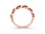 Rose gold Five-Stone Round Ruby Wave Band with Shared Prong Setting_9