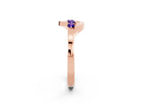 Rose gold Five-Stone Round Tanzanite Crossover Band with Prong Setting_20