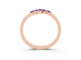Rose gold Five-Stone Round Tanzanite Crossover Band with Prong Setting_21
