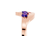 Rose gold Five-Stone Round Tanzanite Crossover Band with Prong Setting_23