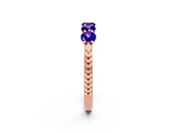 Rose gold Five-Stone Round Tanzanite Prong-Set Band_20
