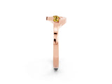 Rose gold Five-Stone Round Yellow Sapphire Crossover Band with Prong Setting_20