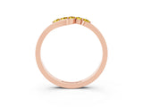 Rose gold Five-Stone Round Yellow Sapphire Crossover Band with Prong Setting_21