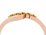Rose gold Five-Stone Round Yellow Sapphire Crossover Band with Prong Setting_22