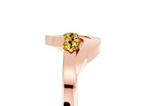 Rose gold Five-Stone Round Yellow Sapphire Crossover Band with Prong Setting_23