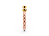 Rose gold Five-Stone Round Yellow Sapphire Prong-Set Band_20