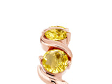 Rose gold Five-Stone Round Yellow Sapphire Wave Band with Shared Prong Setting_11