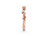 Rose gold Floral Diamond Band with Round and Marquise Stones, White Gold, Prong Setting_6
