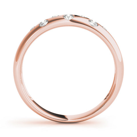 Rose gold Flush Set Round Diamond Comfort Fit Band 1