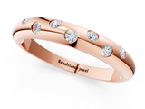 Rose gold Flush Set Round Diamond Comfort Fit Band_87