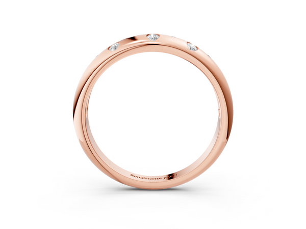 Rose gold Round Diamond Flush-Set Comfort Fit Band