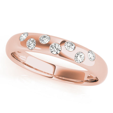 Rose gold Flush Set Round Diamond Comfort Fit Band