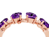 Rose gold Four-Stone Elongated Cushion Amethyst Band with Nature-Inspired Prong Setting_10