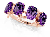 Rose gold Four-Stone Elongated Cushion Amethyst Band with Nature-Inspired Prong Setting_7