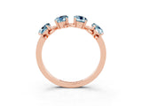 Rose gold Four-Stone Elongated Cushion Aquamarine Band with Nature-Inspired Prong Setting_13
