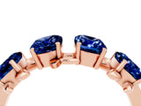 Rose gold Four-Stone Elongated Cushion Blue Sapphire Band with Nature-Inspired Prong Setting_10