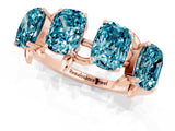 Rose gold Four-Stone Elongated Cushion Blue Topaz Band with Nature-Inspired Prong Setting_7