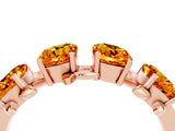 Rose gold Four-Stone Elongated Cushion Citrine Band with Nature-Inspired Prong Setting_10