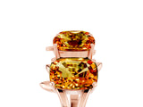 Rose gold Four-Stone Elongated Cushion Citrine Band with Nature-Inspired Prong Setting_11