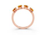 Rose gold Four-Stone Elongated Cushion Citrine Band with Nature-Inspired Prong Setting_9