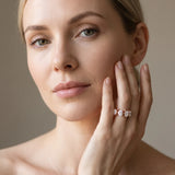 Rose gold Four-Stone Elongated Cushion Diamond Band with Nature-Inspired Prong Setting_65