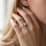 Rose gold Four-Stone Elongated Cushion Diamond Band with Nature-Inspired Prong Setting_66