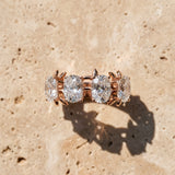 Rose gold Four-Stone Elongated Cushion Diamond Band with Nature-Inspired Prong Setting_67