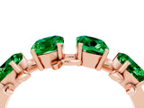Rose gold Four-Stone Elongated Cushion Emerald Band with Nature-Inspired Prong Setting_10