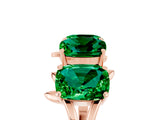 Rose gold Four-Stone Elongated Cushion Emerald Band with Nature-Inspired Prong Setting_11