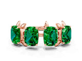 Rose gold Four-Stone Elongated Cushion Emerald Band with Nature-Inspired Prong Setting_6