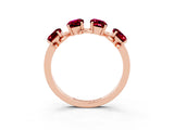 Rose gold Four-Stone Elongated Cushion Garnet Band with Nature-Inspired Prong Setting_9