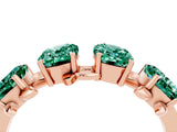 Rose gold Four-Stone Elongated Cushion Green Sapphire Band with Nature-Inspired Prong Setting_10