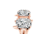 Rose gold Four-Stone Elongated Cushion Moissanite Band with Nature-Inspired Prong Setting_11