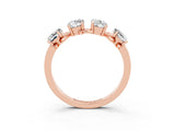 Rose gold Four-Stone Elongated Cushion Moissanite Band with Nature-Inspired Prong Setting_9