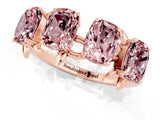 Rose gold Four-Stone Elongated Cushion Morganite Band with Nature-Inspired Prong Setting_7