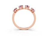 Rose gold Four-Stone Elongated Cushion Morganite Band with Nature-Inspired Prong Setting_9