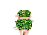 Rose gold Four-Stone Elongated Cushion Peridot Band with Nature-Inspired Prong Setting_11