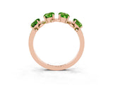 Rose gold Four-Stone Elongated Cushion Peridot Band with Nature-Inspired Prong Setting_9