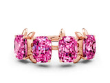 Rose gold Four-Stone Elongated Cushion Pink Sapphire Band with Nature-Inspired Prong Setting_6