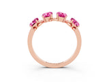 Rose gold Four-Stone Elongated Cushion Pink Sapphire Band with Nature-Inspired Prong Setting_9