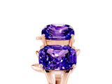Rose gold Four-Stone Elongated Cushion Tanzanite Band with Nature-Inspired Prong Setting_11