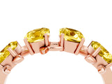 Rose gold Four-Stone Elongated Cushion Yellow Sapphire Band with Nature-Inspired Prong Setting_10