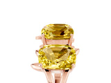 Rose gold Four-Stone Elongated Cushion Yellow Sapphire Band with Nature-Inspired Prong Setting_11