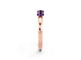 Rose gold Four-Stone Round Amethyst Prong-Set Band_20