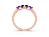 Rose gold Four-Stone Round Amethyst Prong-Set Band_21