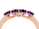 Rose gold Four-Stone Round Amethyst Prong-Set Band_22